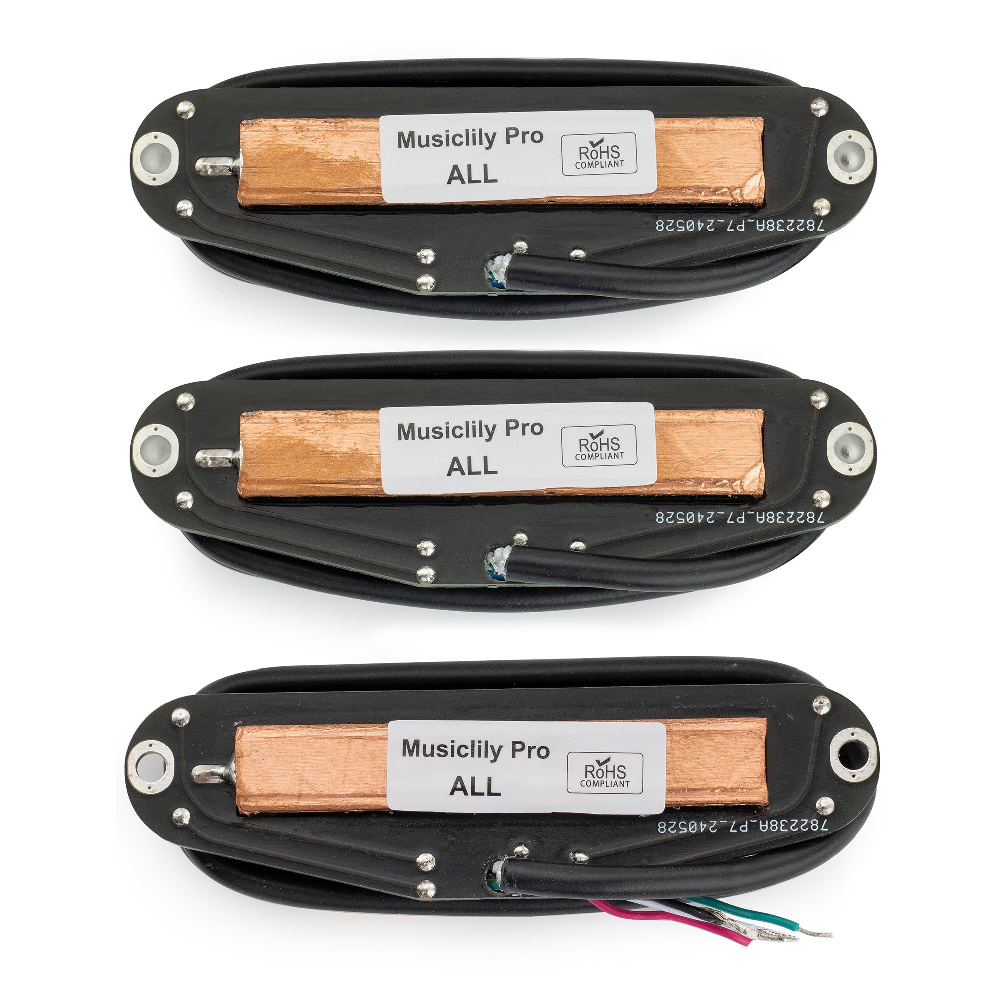 musiclily pro st dphc ceramic rail blade single coil sized humbucker super distortion neck middle bridge pickups set for strat style electric guitar mx3251 2mx3252p, black