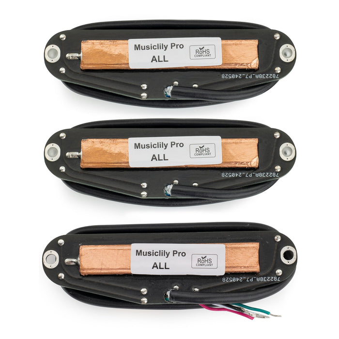 musiclily pro st dphc ceramic rail blade single coil sized humbucker super distortion neck middle bridge pickups set for strat style electric guitar mx3251 2mx3252p, black