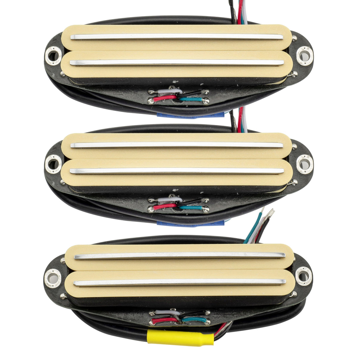 musiclily pro st dphc ceramic rail blade single coil sized humbucker super distortion neck middle bridge pickups set for strat style electric guitar mx3251 2mx3252p, white