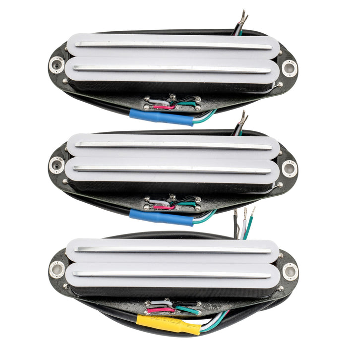 Pastillas humbucker superdistorsionadas Musiclily Pro ST-DPHC con riel cerámico y hoja de bobina simple, mástil, puente medio, para guitarra eléctrica estilo Stratocaster.