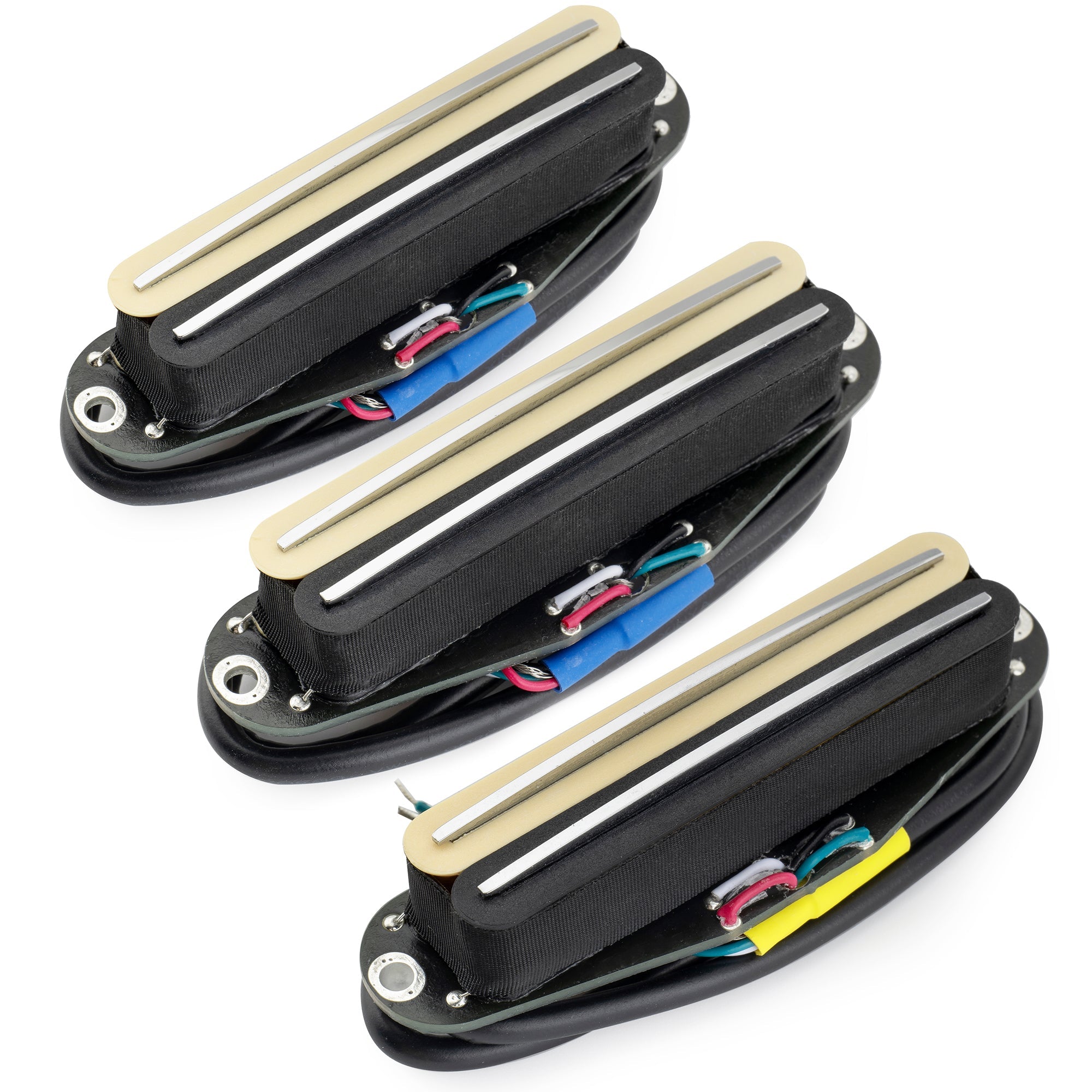 musiclily pro st dphc ceramic rail blade single coil sized humbucker super distortion neck middle bridge pickups set for strat style electric guitar mx3251 2mx3252p, Zebra