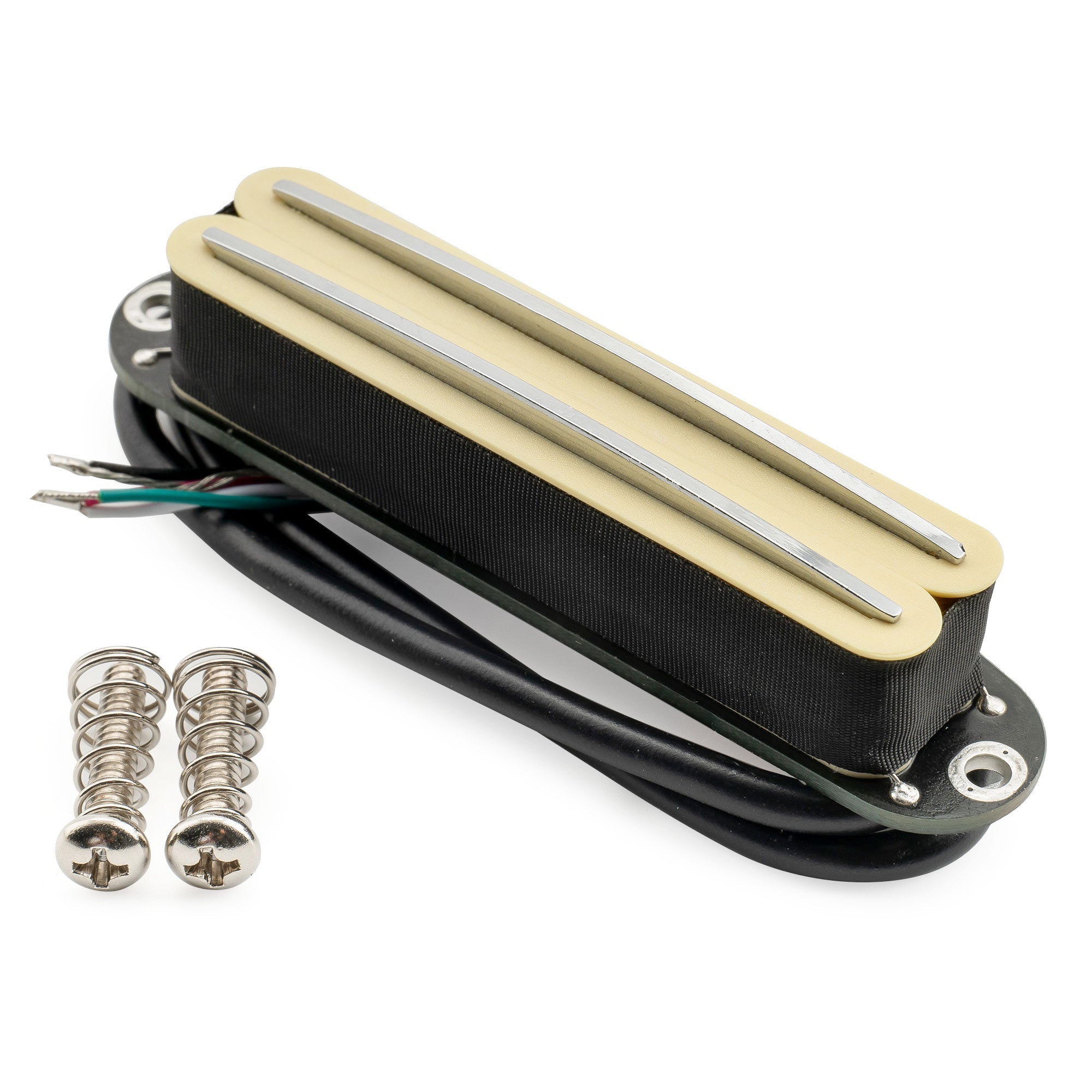 musiclily pro st dphc ceramic rail blade single coil sized humbucker pickup 13 2k super distortion for strat style electric guitar mx3252p, white