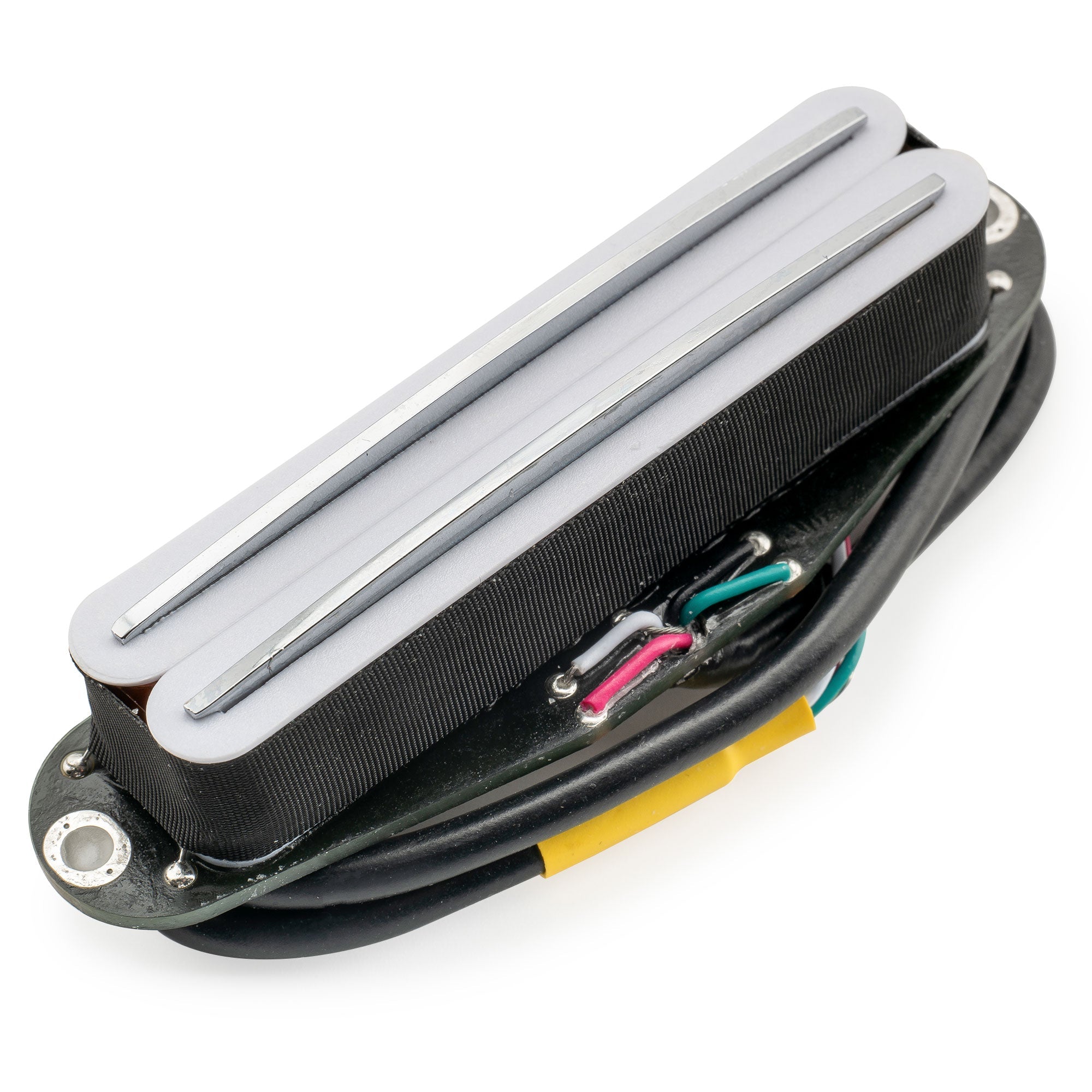 musiclily pro st dphc ceramic rail blade single coil sized humbucker pickup 13 2k super distortion for strat style electric guitar mx3252p, white