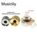 Size of cts a1m inch size fine 24 spline split nylon shaft short bushing pot audio taper potentiometer for jazzmaster style electric guitar mx3255