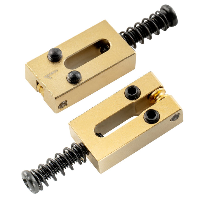 Musiclily Ultra 10,5 mm Vollmessing - Rollenauflagen im modernen Stil für Strat- und Tele-Styl-Elektrogitarren-Brücken, Satz von 6