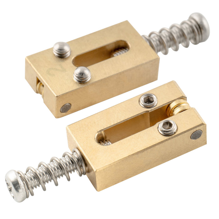Musiclily Ultra 10,5 mm Vollmessing - Rollenauflagen im modernen Stil für Strat- und Tele-Styl-Elektrogitarren-Brücken, Satz von 6
