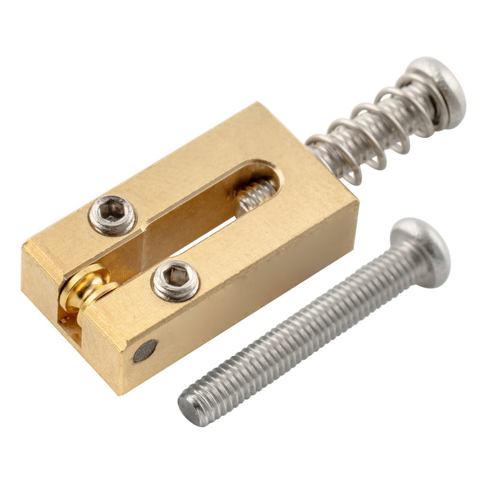 Musiclily Ultra 10,5 mm Vollmessing - Rollenauflagen im modernen Stil für Strat- und Tele-Styl-Elektrogitarren-Brücken, Satz von 6