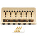 musiclily ultra 52 5mm 2 1 16 inch string spacing offset saddle hardtail fixed bridge non tremolo bridge for strat tele style electric guitar mx3264p, gold