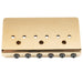 musiclily ultra 52 5mm 2 1 16 inch string spacing offset saddle hardtail fixed bridge non tremolo bridge for strat tele style electric guitar mx3264p, gold