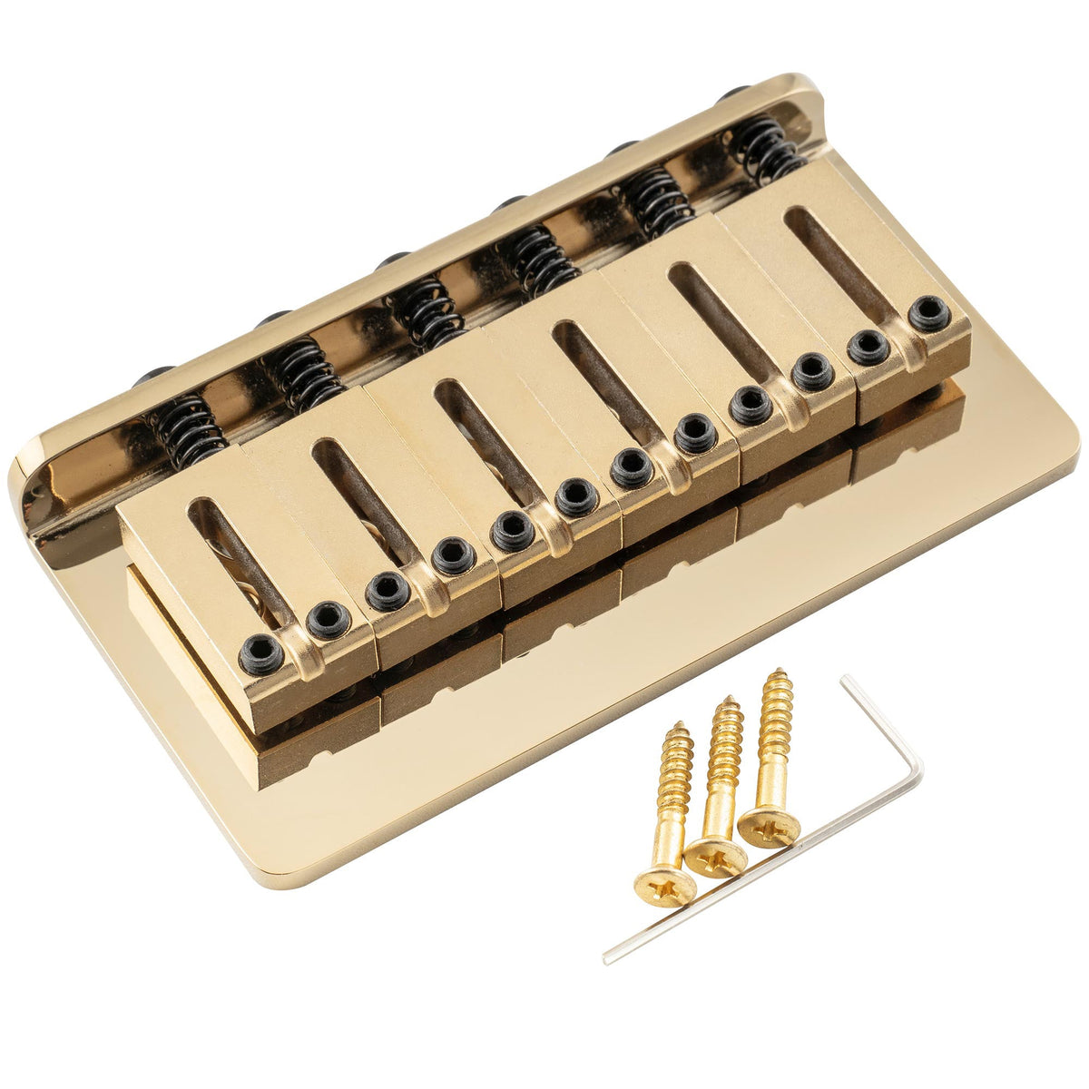 Musiclily Ultra BF008 52,5mm (2-1/16 Zoll) Saitenabstand Offset-Sattel Hardtail Feststehende Brücke Nicht-Tremolo Brücke für Strat Tele Stil E-Gitarre