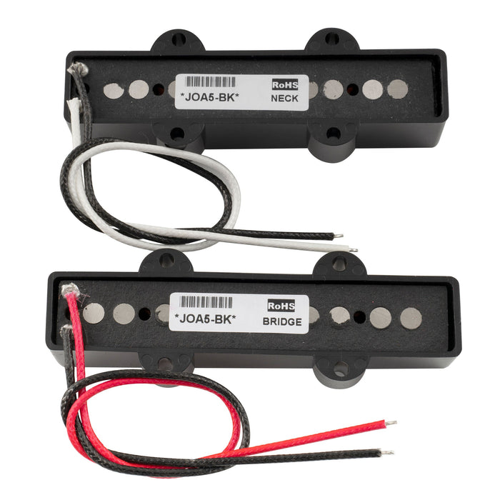 Part of artec joa5 alnico 5 vintage tone single coil pickup 5 string jazz bass neck bridge pickups set mx3276bkmx3277bk