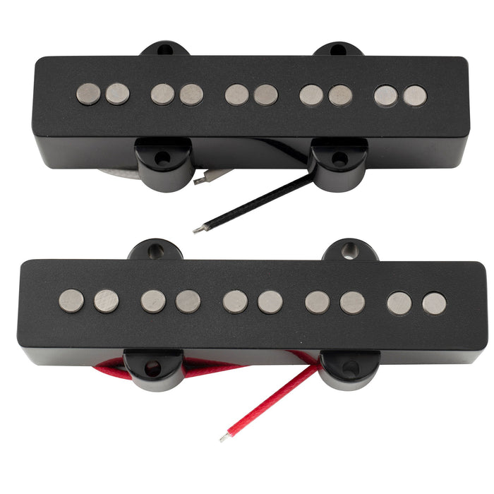 detail of artec joa5 alnico 5 vintage tone single coil pickup 5 string jazz bass neck bridge pickups set mx3276bkmx3277bk