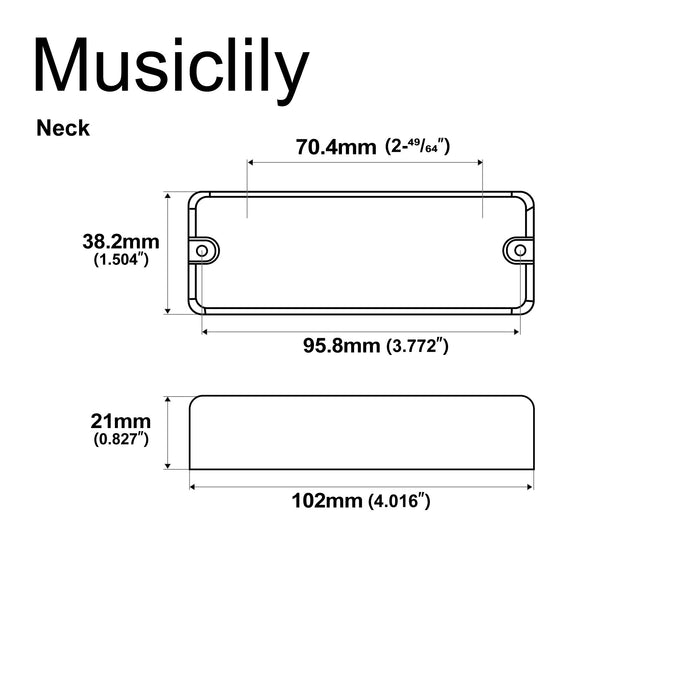 Dimensions of artec mdc5 ceramic soapbar style bass pickup neck pickup 14 4k for 5 string bass mx3280bk
