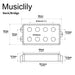 Dimensions of artec mmc4 ceramic soapbar style bass pickup neck bridge pickups set 12 6k for 4 string musicman style bass mx3284bkmx3285bk