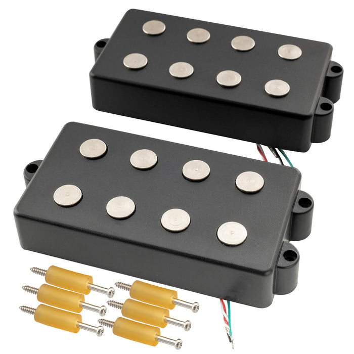 Artec MMC4 Ceramic Soapbar Style Bass Pickup Neck Bridge Pickups Set 12.6K for 4-String MusicMan Style Bass