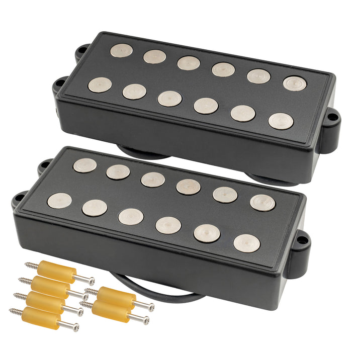 Artec MMC6 Ceramic Soapbar Style Bass Pickup Neck Bridge Pickups Set 14.6K for 6-String MusicMan Style Bass