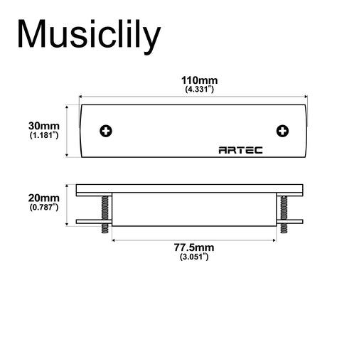 Dimensions of artec wshd osj ceramic humbucker walnut wood cover soundhole pickup 8 4k with osj jack for acoustic guitar mx3292wl