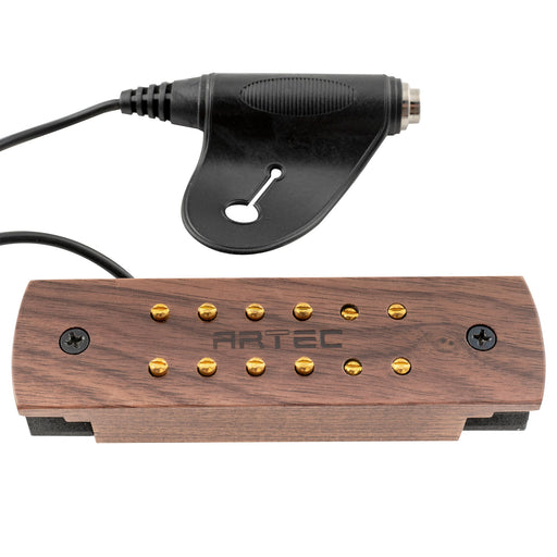 artec wsh12 osj alnico 5 humbucker walnut wood cover soundhole pickup 9 6k with osj jack for acoustic guitar mx3293wl