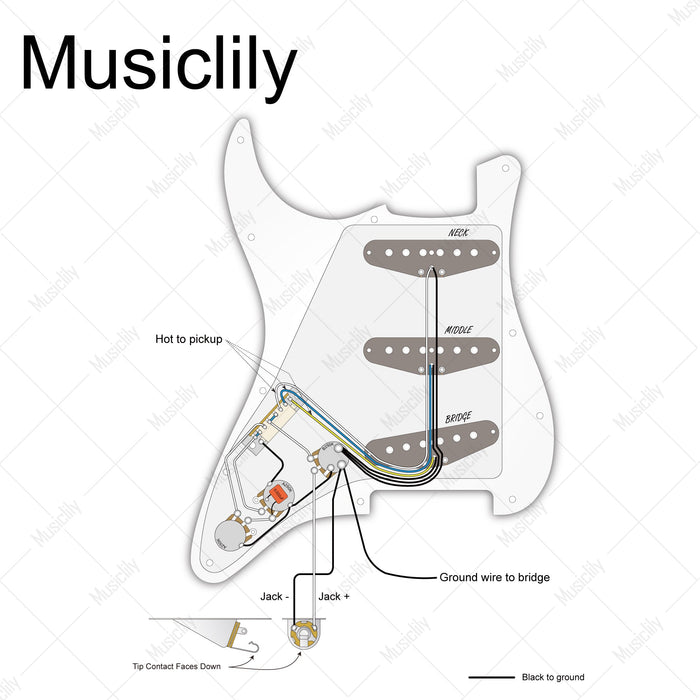 Size of musiclily pro se st 60se pre wired sss pickguard with staggered alnico 5 pickups for strat style electric guitar mx3307p