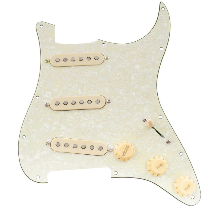 musiclily pro se st 60se pre wired sss pickguard with staggered alnico 5 pickups for strat style electric guitar mx3307p