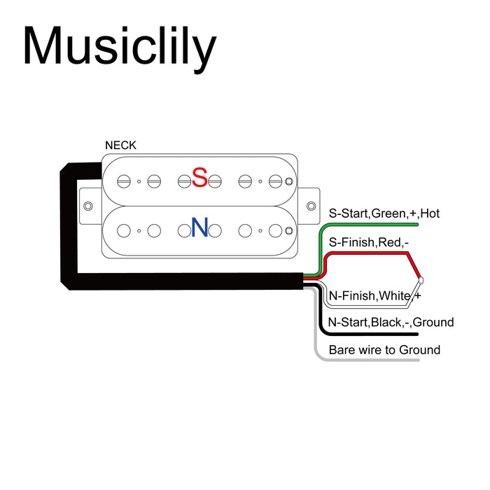 Musiclily Pro LP-OBLA Pastilla humbucker sin cubierta con imán Alnico 5 para cuello, 7.5K, para guitarra eléctrica