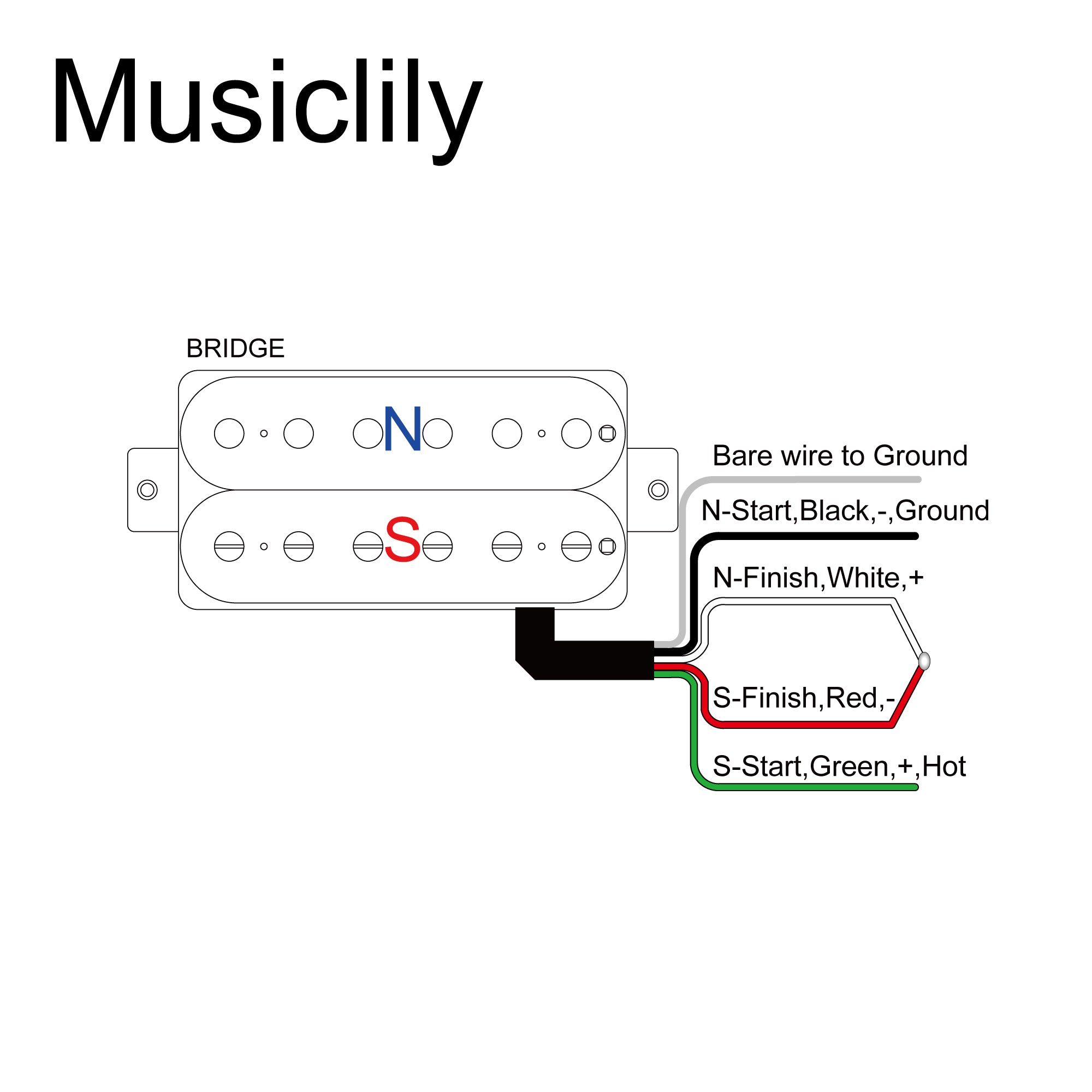Musiclily Pro LP-OMHA Alnico 5 Offener Humbucker Stegtonabnehmer für E-Gitarre
