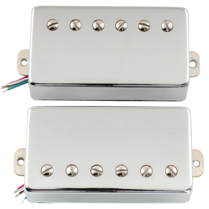 musiclily pro lp cmha alnico 5 covered humbucker neck bridge pickups set 7 5k 16k for lp style electric guitar mx3319bkmx3320bk, nickel