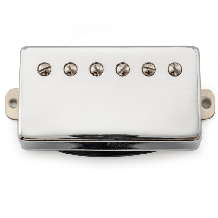 musiclily pro lp cmha alnico 5 covered humbucker neck pickup 7 5k for lp style electric guitar mx3319bk, nickel