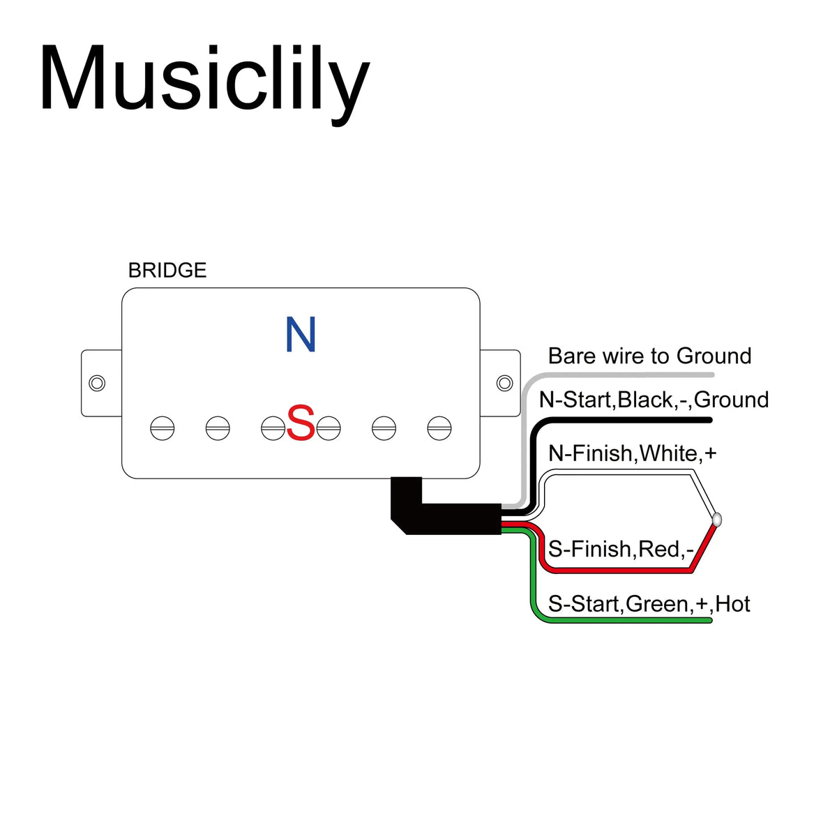 Size of musiclily pro lp cmha alnico 5 covered humbucker bridge pickup 16k for lp style electric guitar mx3320bk
