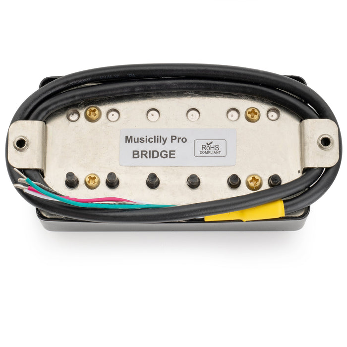 Part of musiclily pro lp cmha alnico 5 covered humbucker bridge pickup 16k for lp style electric guitar mx3320bk
