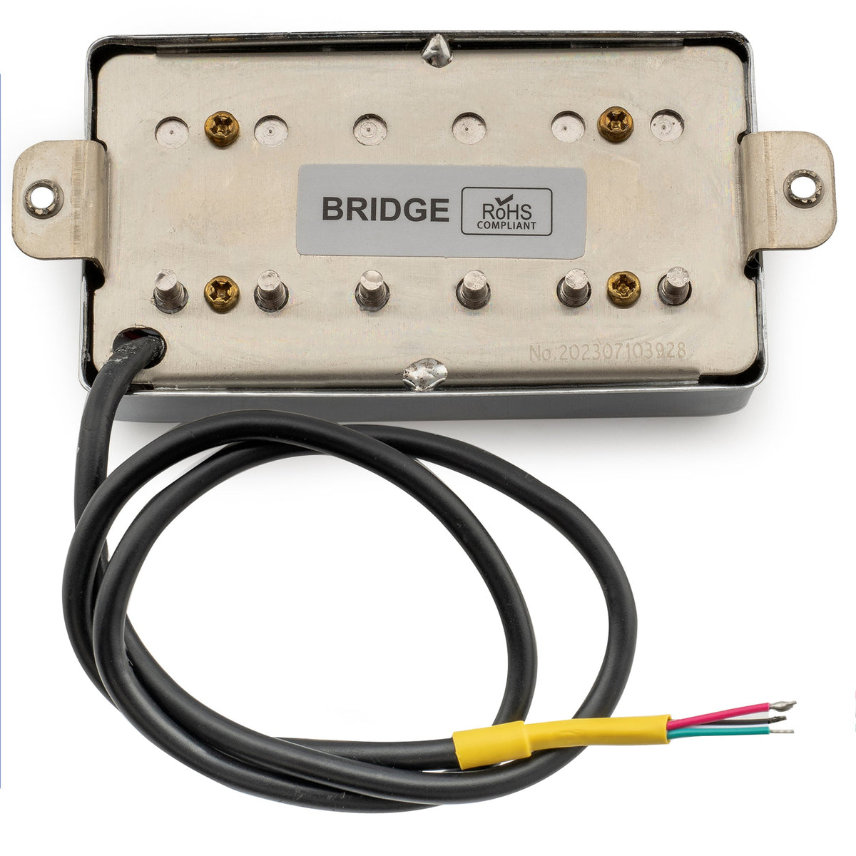 musiclily pro lp cmha alnico 5 covered humbucker bridge pickup 16k for lp style electric guitar mx3320bk, chrome