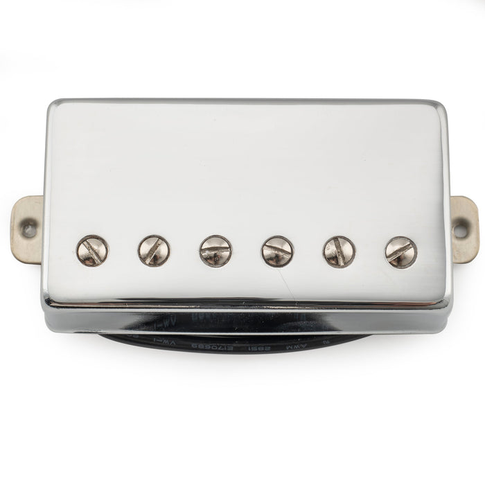musiclily pro lp cmha alnico 5 covered humbucker bridge pickup 16k for lp style electric guitar mx3320bk, nickel