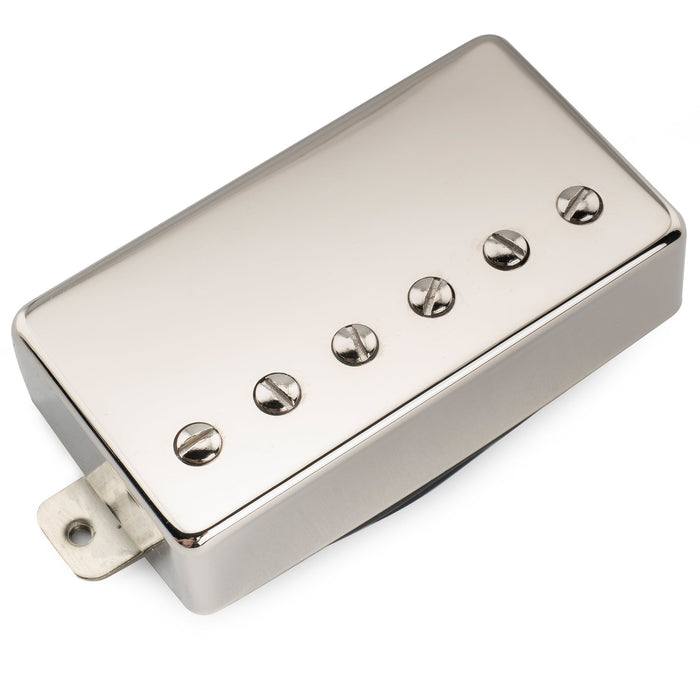 musiclily pro lp cmha alnico 5 covered humbucker bridge pickup 16k for lp style electric guitar mx3320bk, nickel