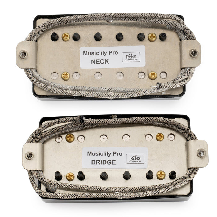 Musiclily Pro LP-CBLA Alnico 5 Covered Humbucker Neck Bridge Pickups Set 7.6K/8.8K for LP Style Electric Guitar