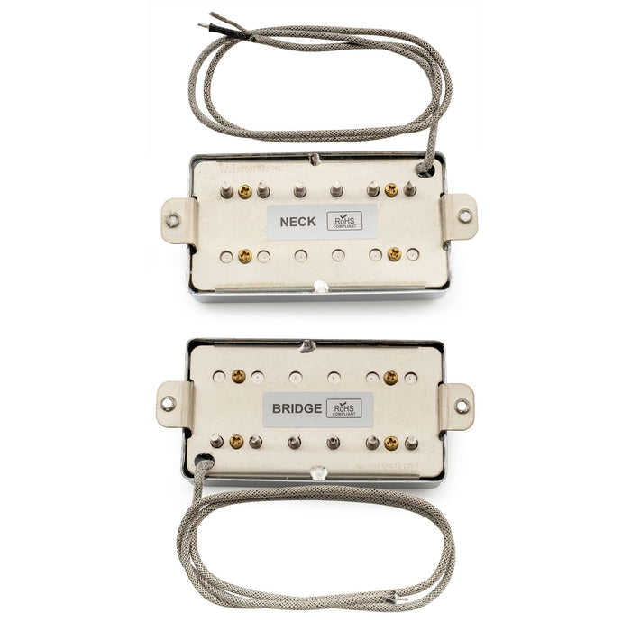 musiclily pro lp cbla alnico 5 covered humbucker neck bridge pickups set 7 8k 8 8k for lp style electric guitar mx3321bkmx3322bk, chrome