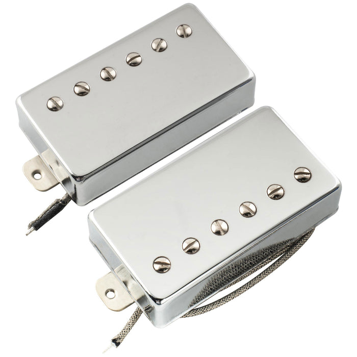 musiclily pro lp cbla alnico 5 covered humbucker neck bridge pickups set 7 8k 8 8k for lp style electric guitar mx3321bkmx3322bk, chrome
