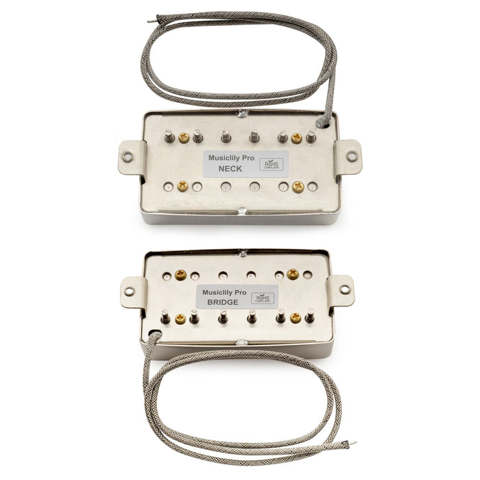 Musiclily Pro LP-CBLA Alnico 5 Covered Humbucker Neck Bridge Pickups Set 7.6K/8.8K for LP Style Electric Guitar