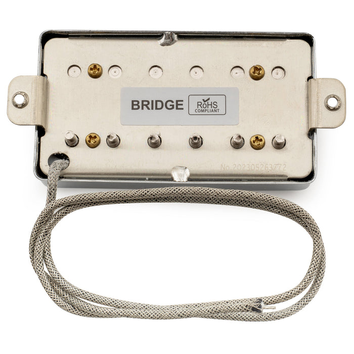 musiclily pro lp cbla alnico 5 covered humbucker bridge pickup 8 8k for lp style electric guitar mx3322bk, chrome