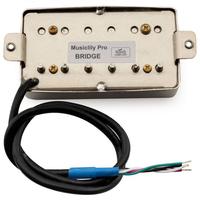 musiclily pro lp cmma alnico 5 covered humbucker bridge pickup 8 8k for lp style electric guitar mx3319p, nickel