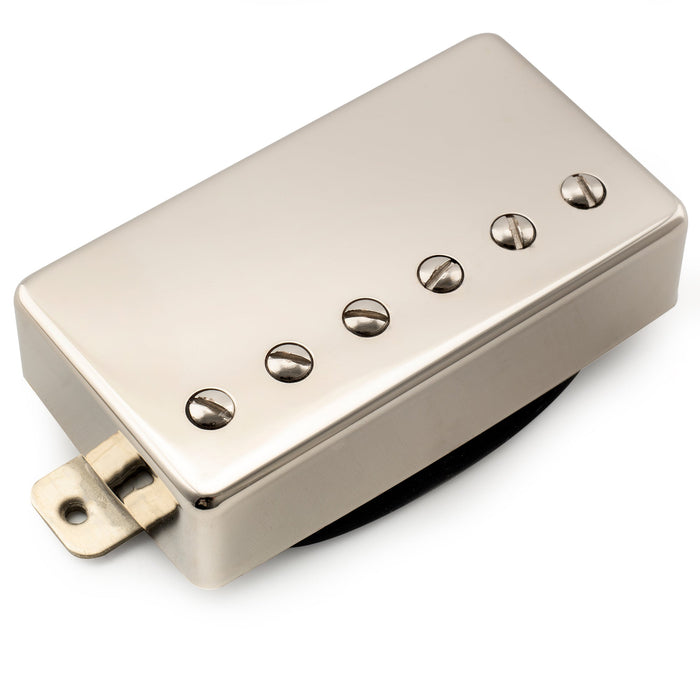 musiclily pro lp cmma alnico 5 covered humbucker bridge pickup 8 8k for lp style electric guitar mx3319p, nickel