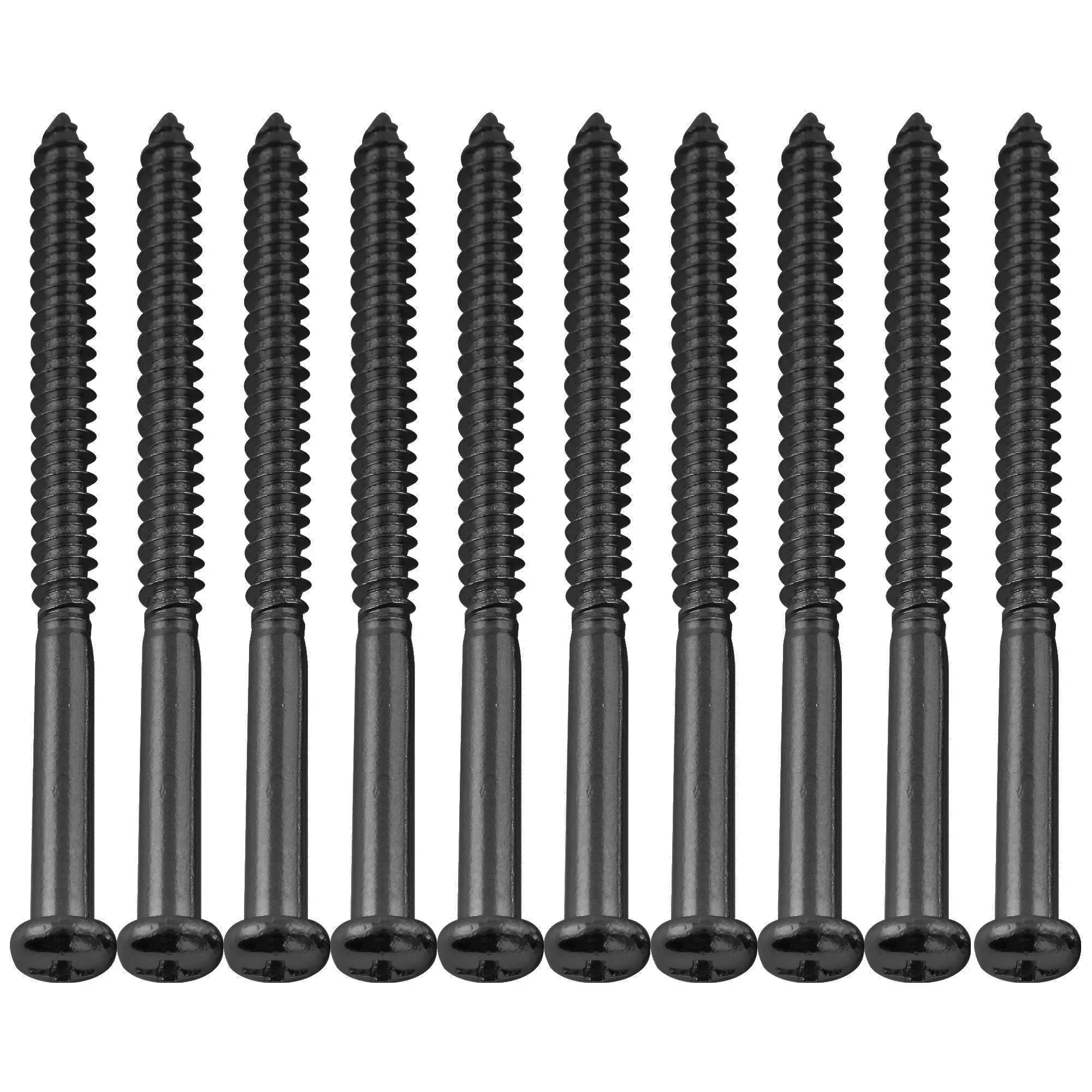 musiclily ultra 2 6 35mm stainless steel pickup mounting screws for jb pb p90 jm style electric guitar bass pickup mx3328 10p, black