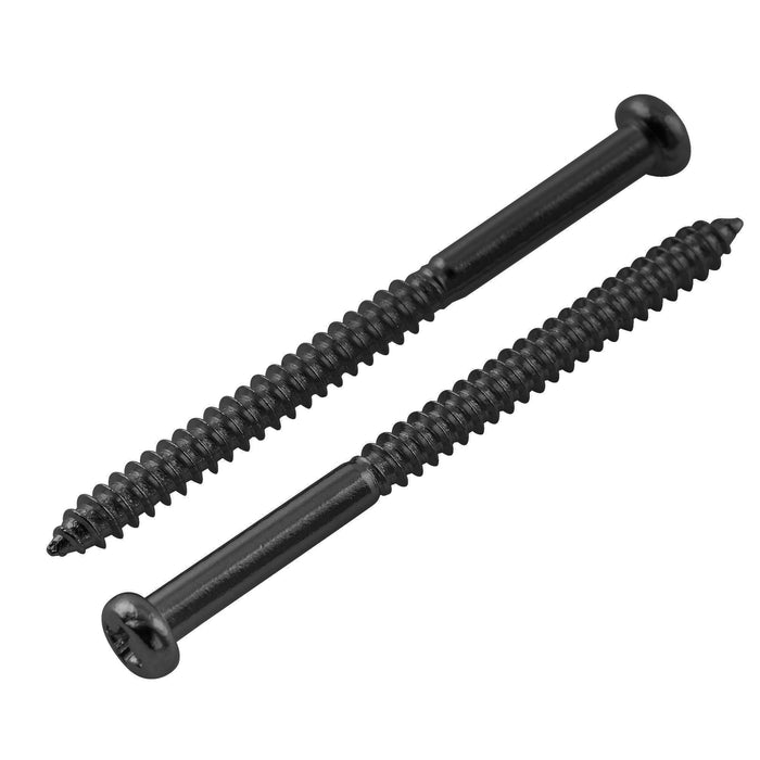 Musiclily Ultra 2.6*35mm ステンレス鋼製 十字穴付きなべネジ JB/PB/P90/JMエレキギターベースのピックアップ取り付け用 ブラック(10本セット)