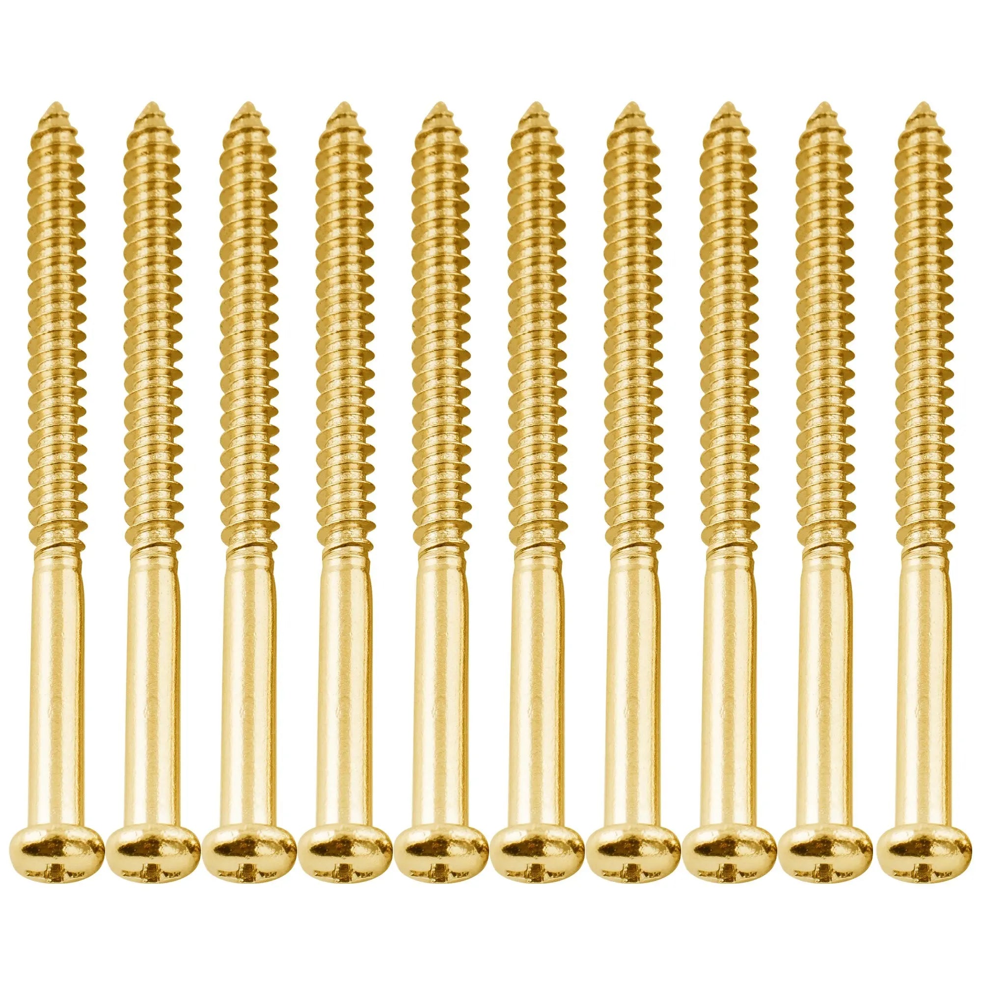 musiclily ultra 2 6 35mm stainless steel pickup mounting screws for jb pb p90 jm style electric guitar bass pickup mx3328 10p, gold