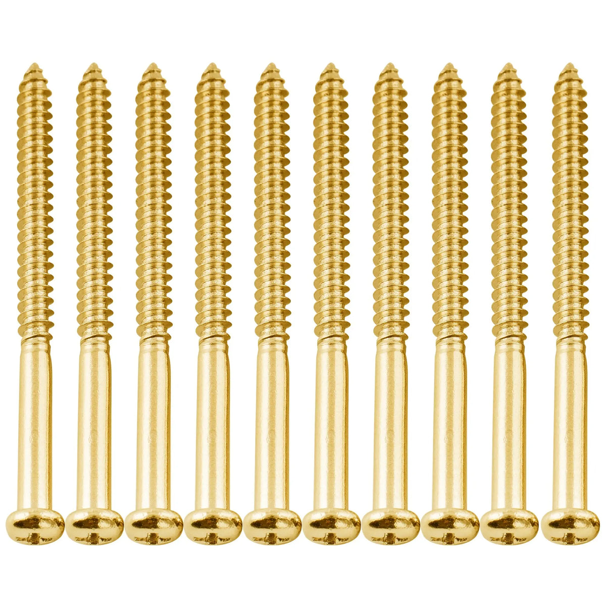 musiclily ultra 2 6 35mm stainless steel pickup mounting screws for jb pb p90 jm style electric guitar bass pickup mx3328 10p, gold