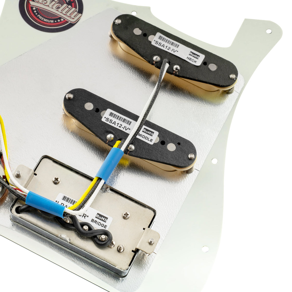 Musiclily Pro Pre-wired Standard HSS Pickguard with Artec Pickups Alnico 5 Magnet for ST Style Electric Guitar Musiclily Pro