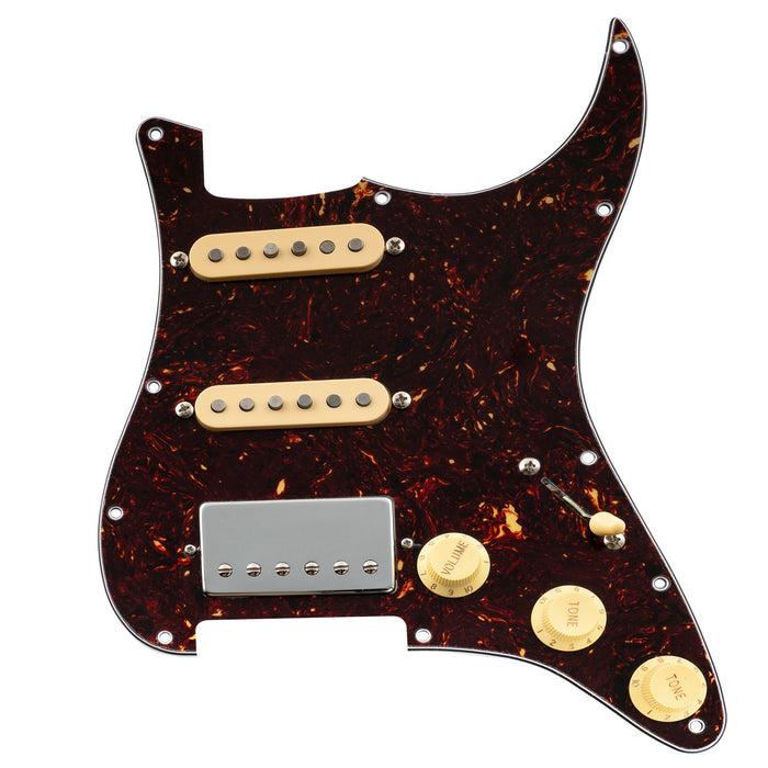 Musiclily Pro Pre-wired Standard HSS Pickguard with Artec Pickups Alnico 5 Magnet for ST Style Electric Guitar