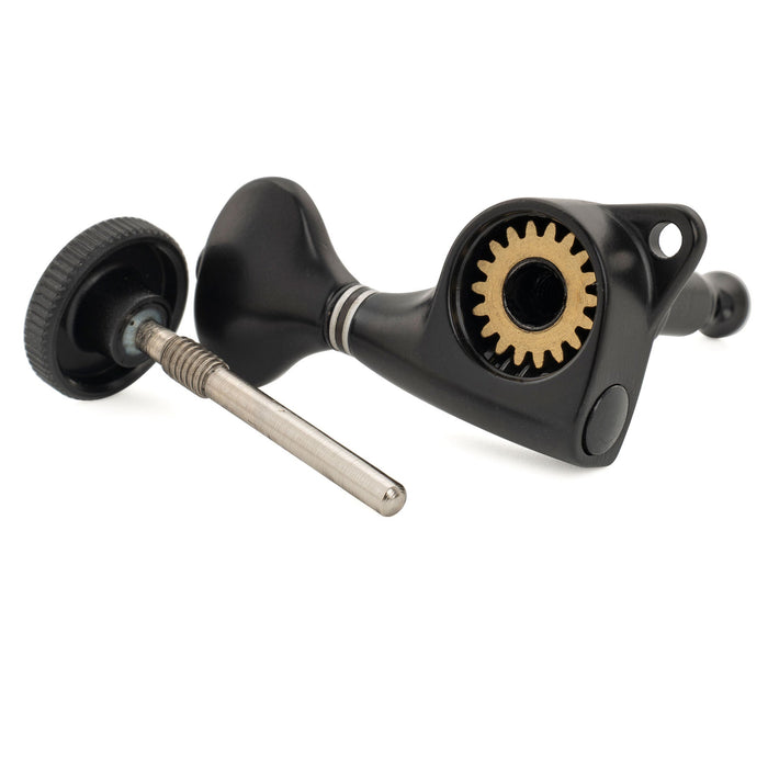 Musiclily Pro Single 18:1 Ratio Full Sealed Locking Machine Head Bass Side Tuner Tuning Peg Key with G-Style Button for Strat Tele Style Electric Guitar