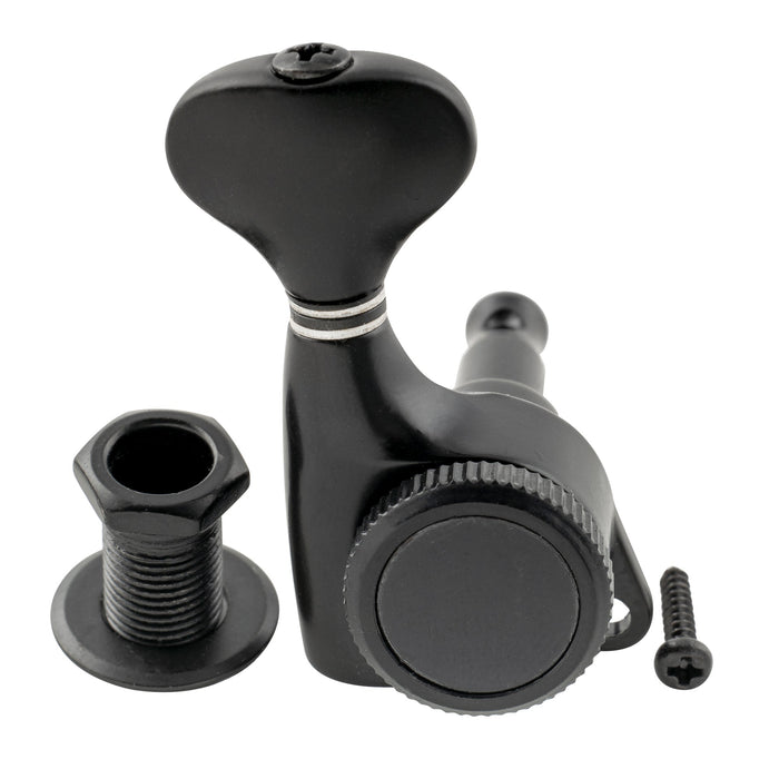 Musiclily Pro Single 18:1 Ratio Full Sealed Locking Machine Head Bass Side Tuner Tuning Peg Key with G-Style Button for Strat Tele Style Electric Guitar
