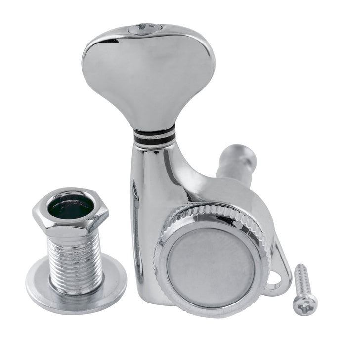 Clavijeros de Guitarra Musiclily Pro R18T 6-en-línea Relación 18:1 Totalmente Sellados con Botón Estilo G y Tornillo a 45 Grados para Guitarra Eléctrica Estilo Strat y Tele