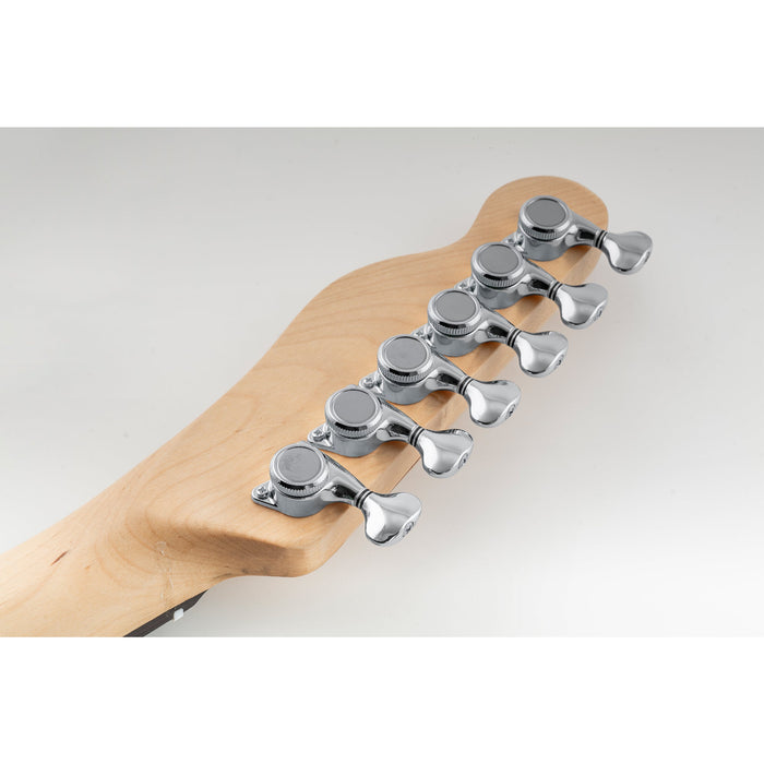 Musiclily Pro R18T Singolo Rapporto 18:1 Testa Macchina Bloccante Sigillata Completamente Lato Basso con Pulsante Stile G per Chitarra Elettrica Stile Strat Tele